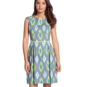 NWT Tahari Ikat Linen Fit-and-Flare Dress